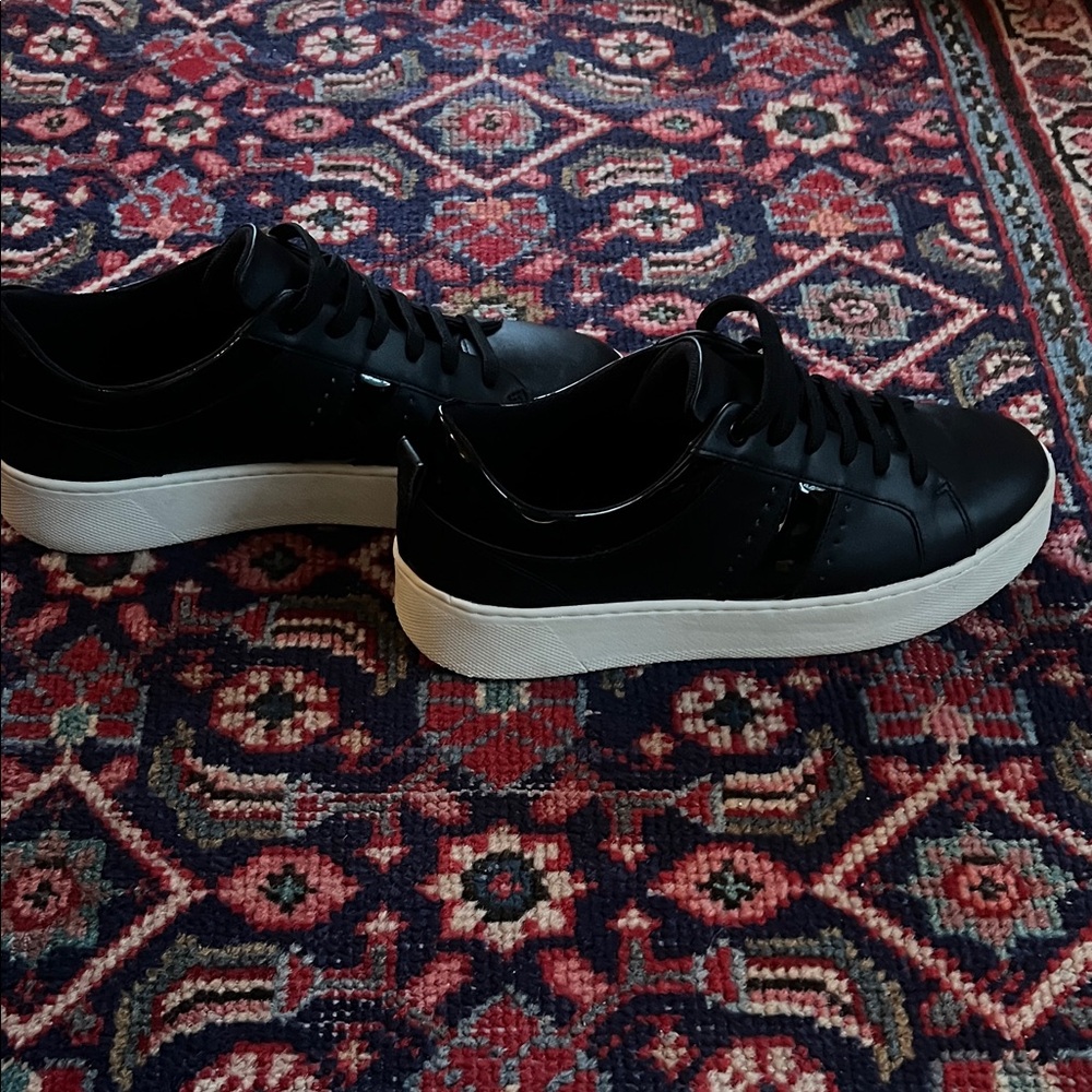 GEOX Black Platform Sneakers with White Soles all Leather Size 11US 42 EU